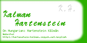kalman hartenstein business card